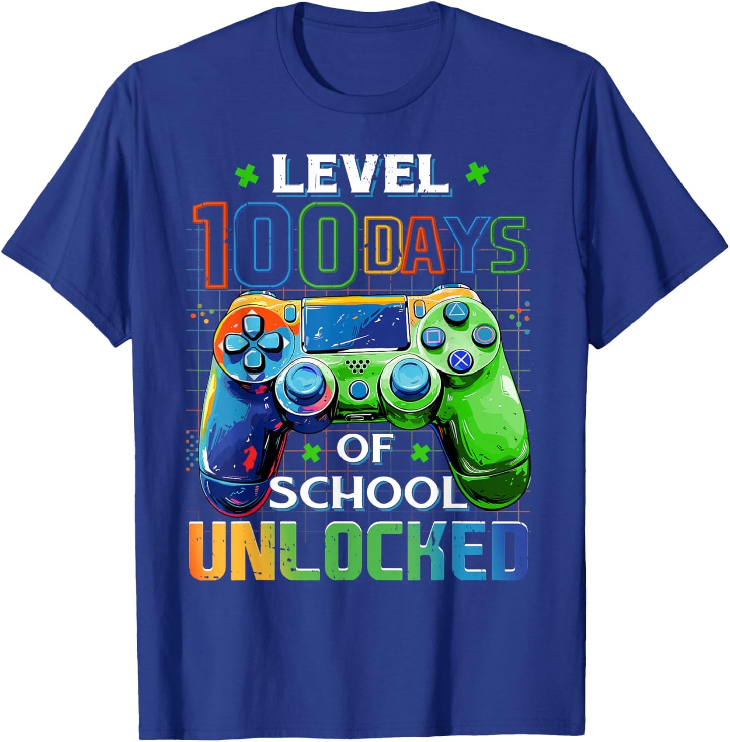 Level 100 Days of School Unlocked Boys 100th Day of School T-Shirt - T-Shirt | Royal