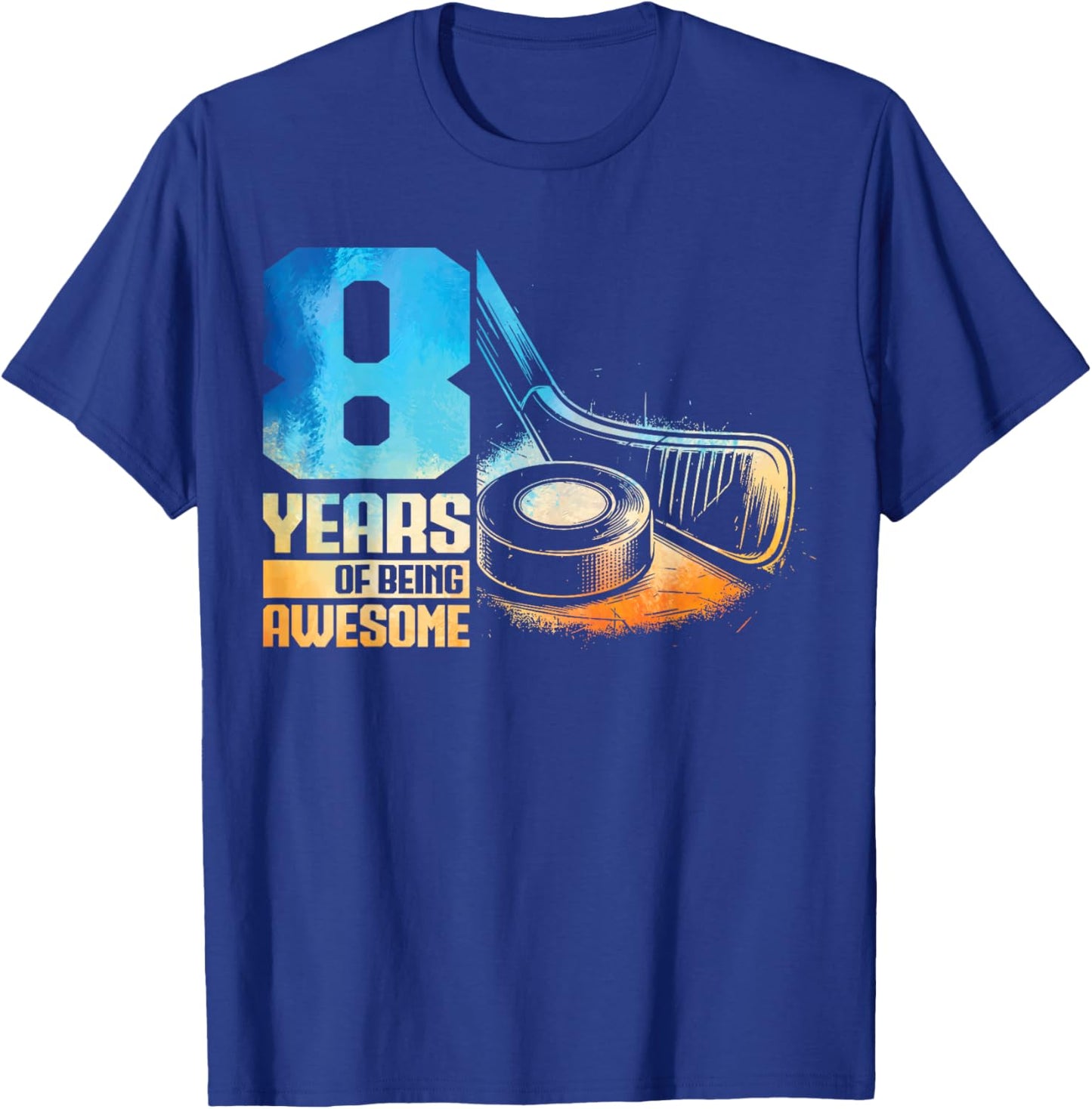 8th Birthday Boys Icehockey Player Ice Hockey 8 Years Old T-Shirt - T-Shirt | Royal