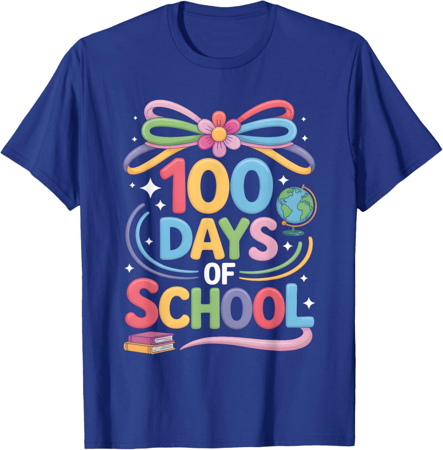 100th Day of School 100 Days Teacher Coquette Bow Girl Women T-Shirt - T-Shirt | Royal