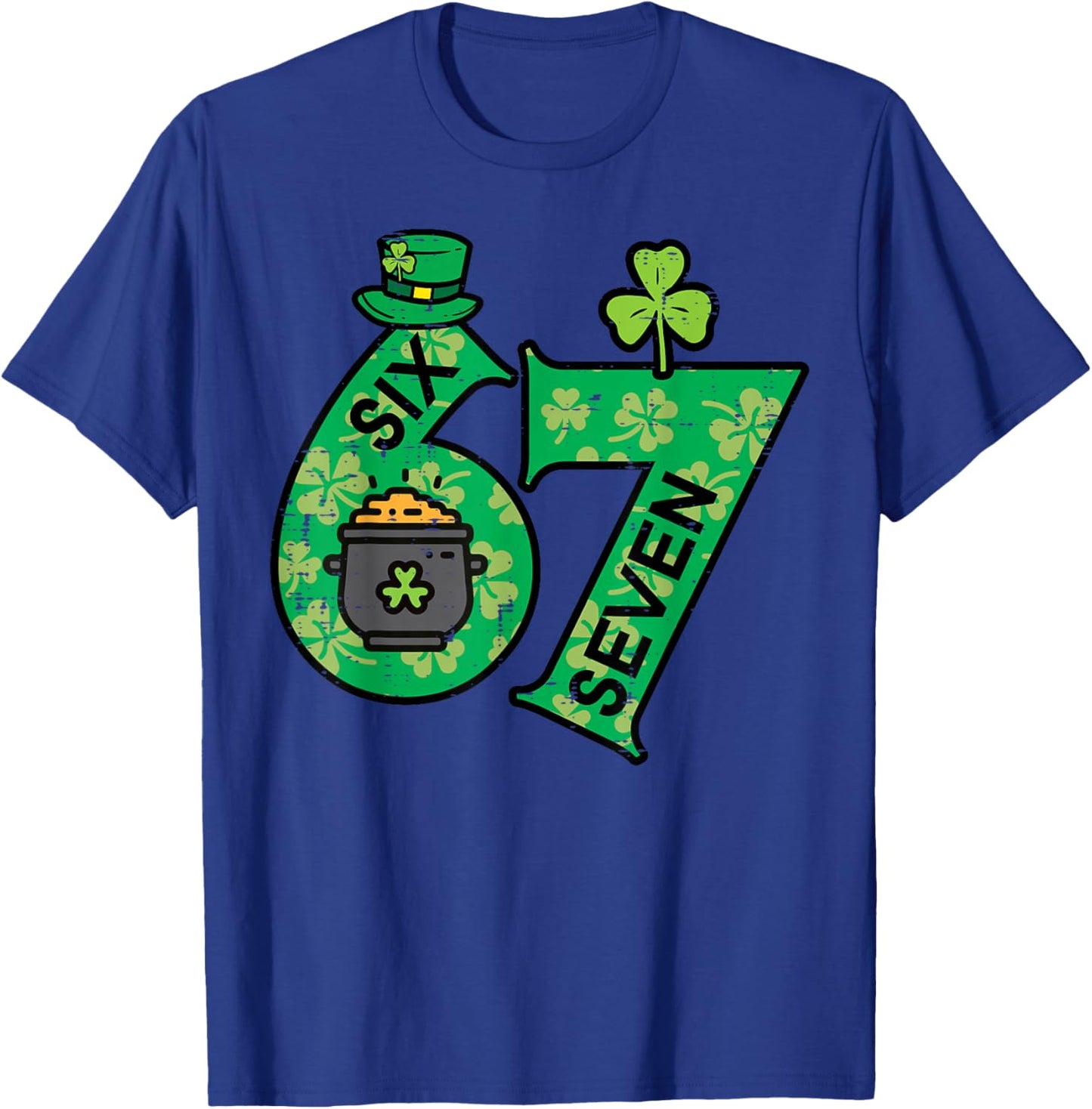 Six Seven 6 7 St Patricks Day 67 Paddys Meme Boys Kids Youth T-Shirt - T-Shirt | Royal