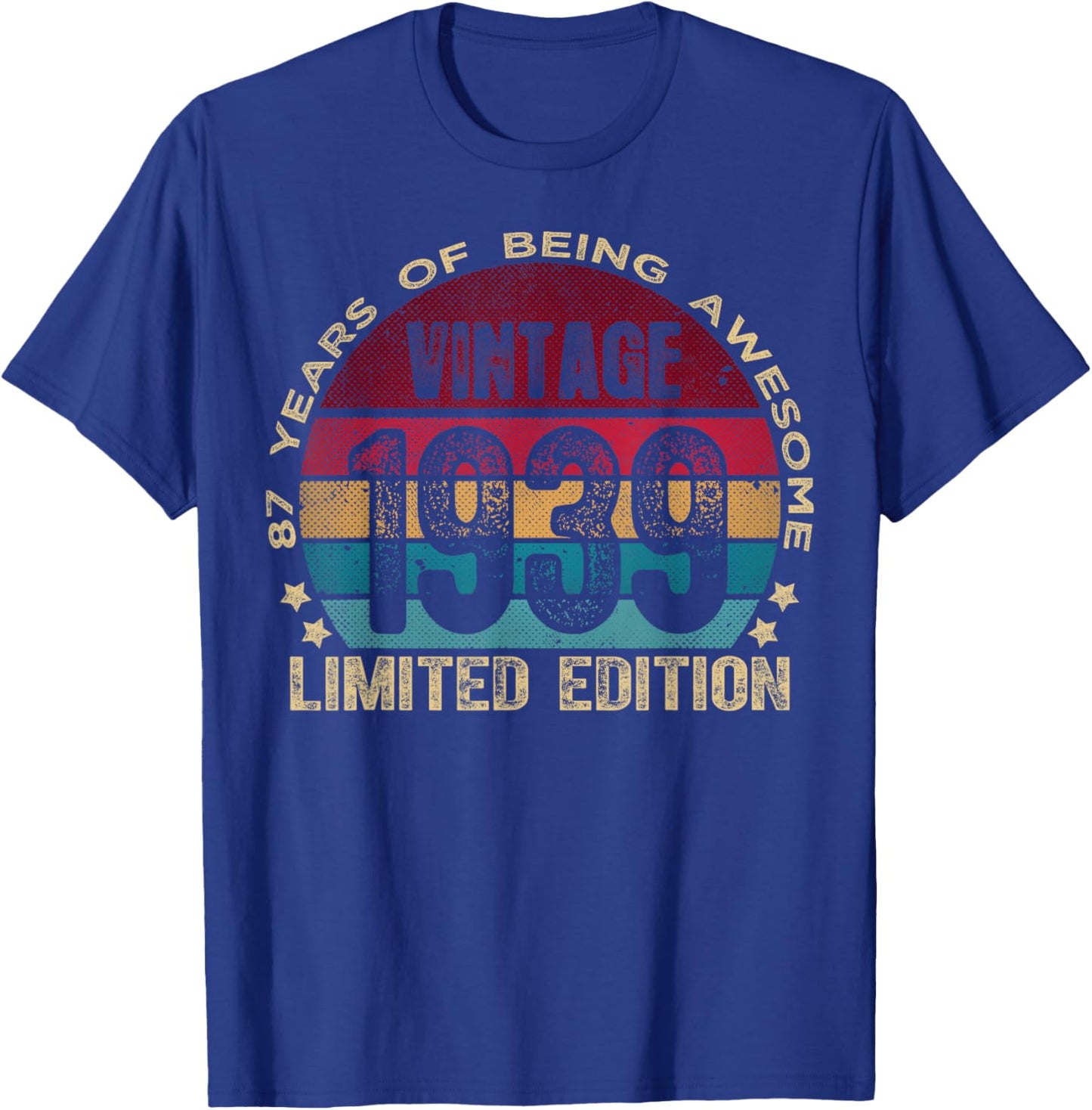 87 Year Old Gifts Vintage 1939 Limited Edition 87th Birthday T-Shirt - T-Shirt | Royal
