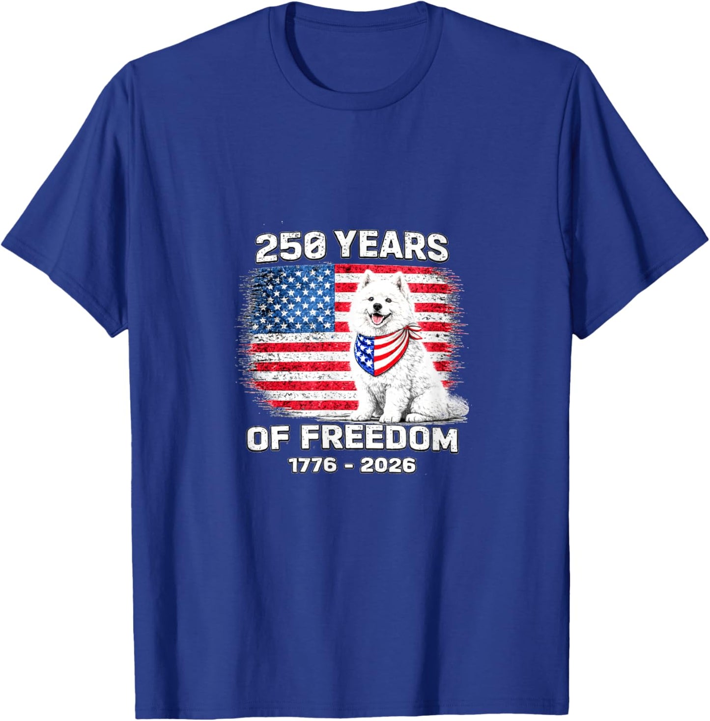 250 Years America Anniversary Samoyed 250th Anniversary T-Shirt - T-Shirt | Royal