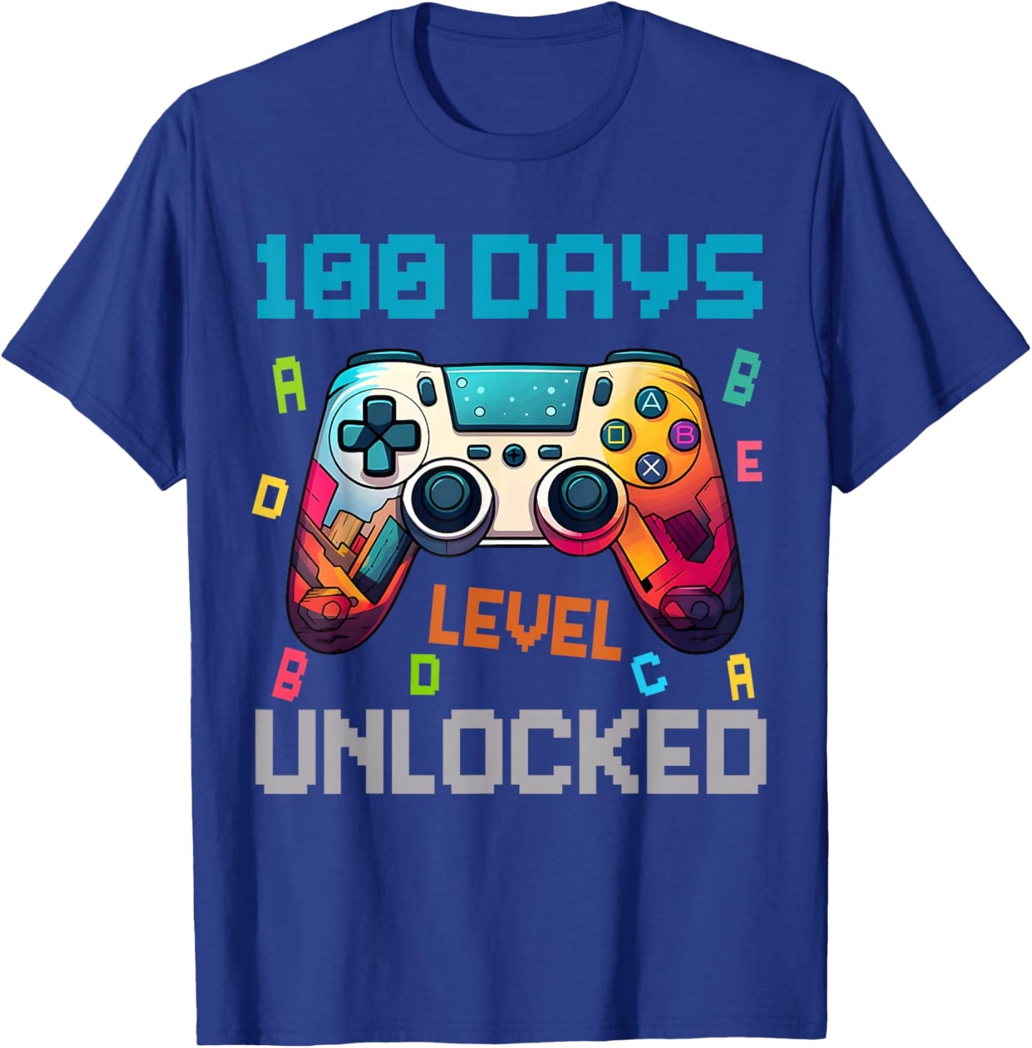 100 Days Level Unlocked Gaming 100 Days of School Boys T-Shirt - T-Shirt | Royal
