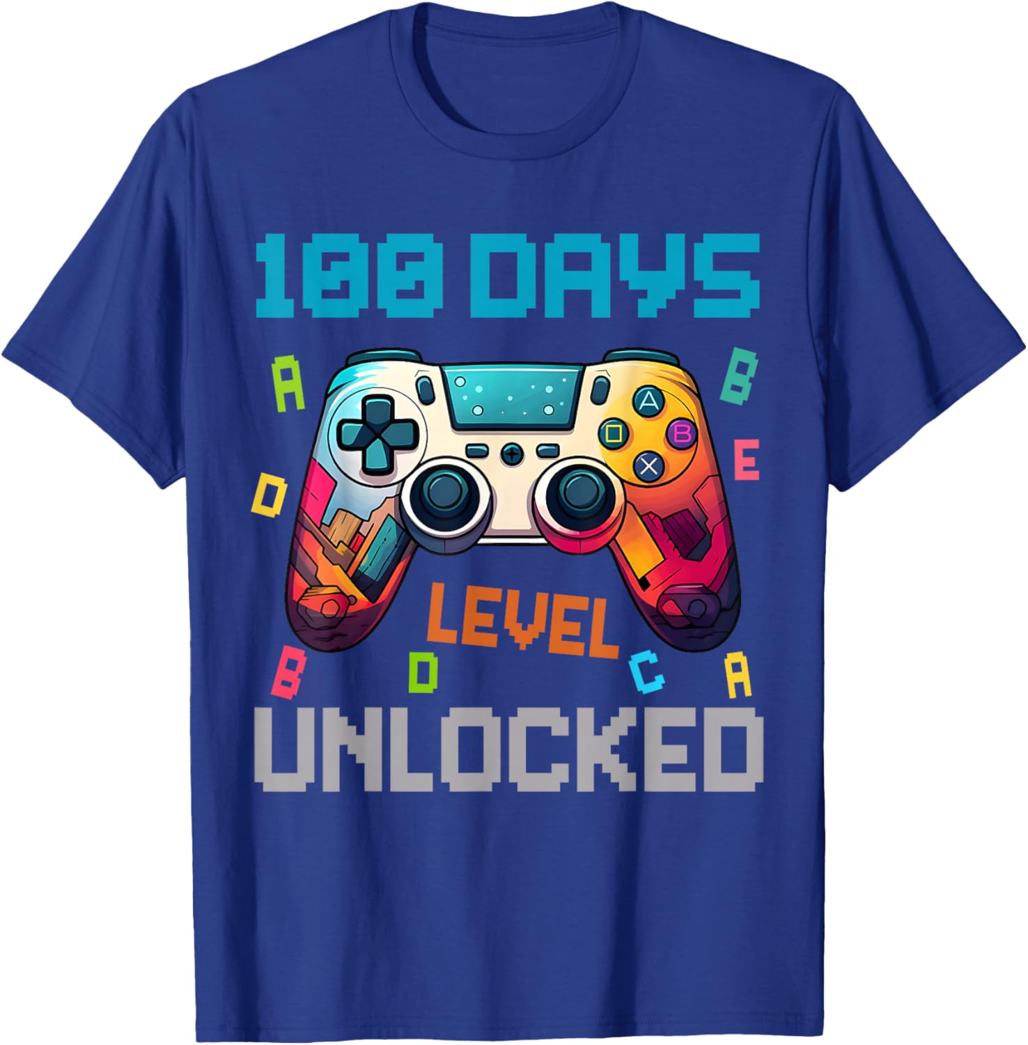 100 Days Level Unlocked Gaming 100 Days of School Boys T-Shirt - T-Shirt | Royal