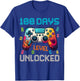 100 Days Level Unlocked Gaming 100 Days of School Boys T-Shirt - T-Shirt | Royal