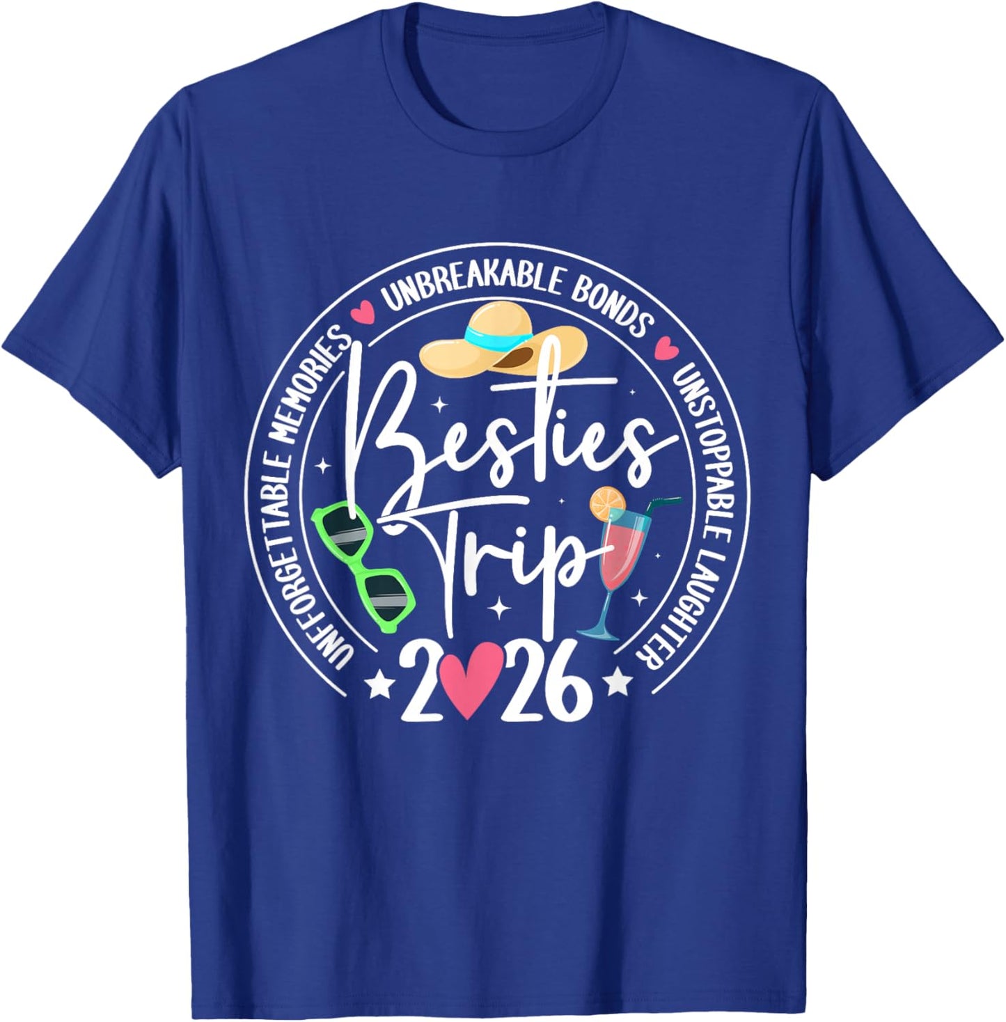 Besties Trip 2026 Memories Girls Trip Friends Vacation Retro T-Shirt - T-Shirt | Royal