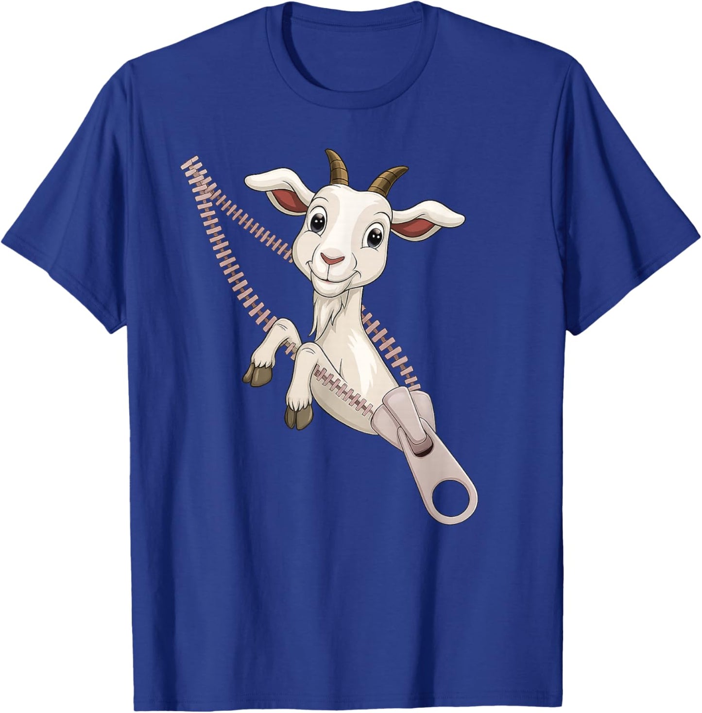 Funny Goat Zipper T-Shirt - T-Shirt | Royal