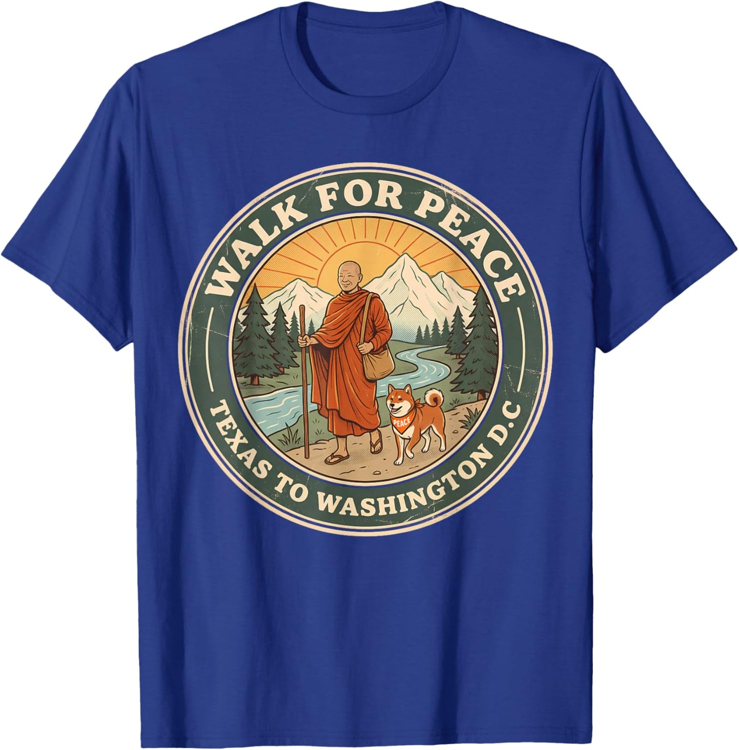 Pilgrimage Walk for Peace Texas to Washington D.C Trek T-Shirt - T-Shirt | Royal