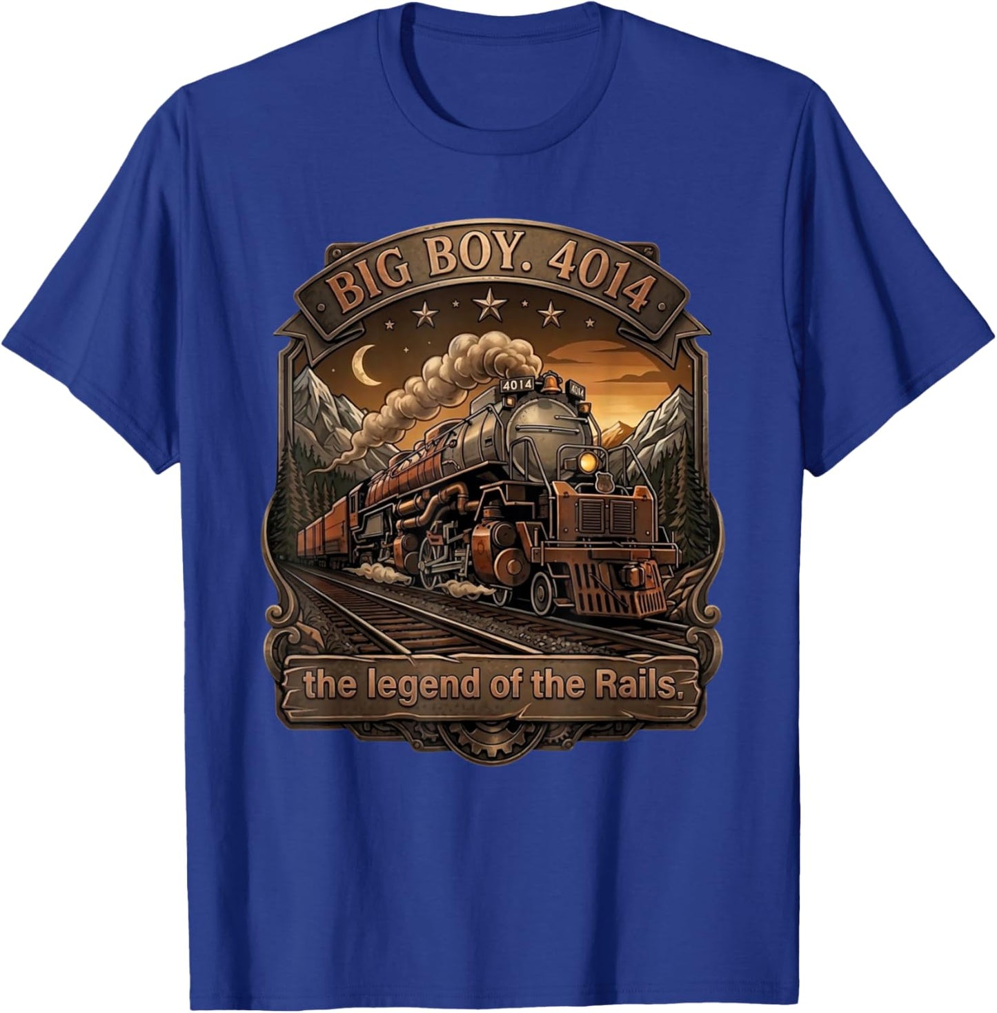 Big Boy 4014 Steam Engine Locomotive Train Vintage Railroad T-Shirt - T-Shirt | Royal