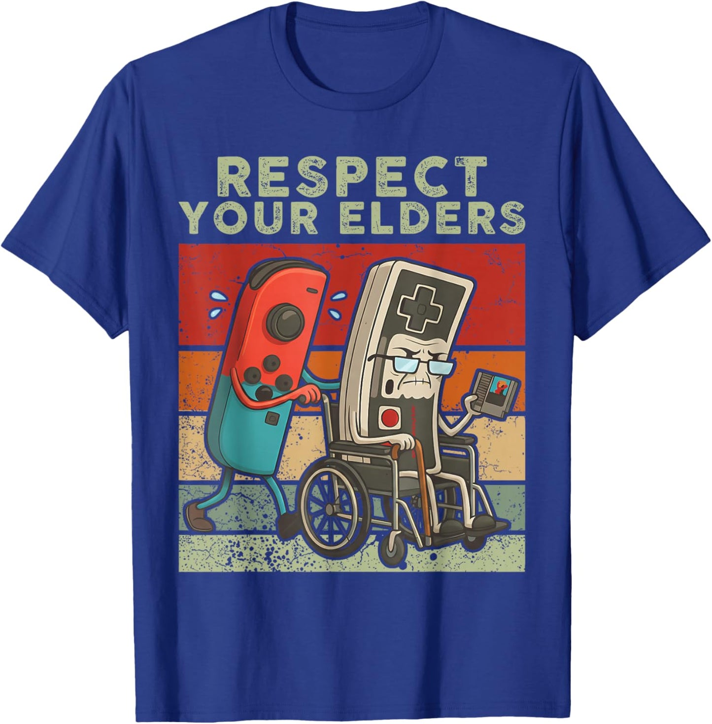 Respect Your Elders Retro Gaming Funny Gamer Controller T-Shirt - T-Shirt | Royal