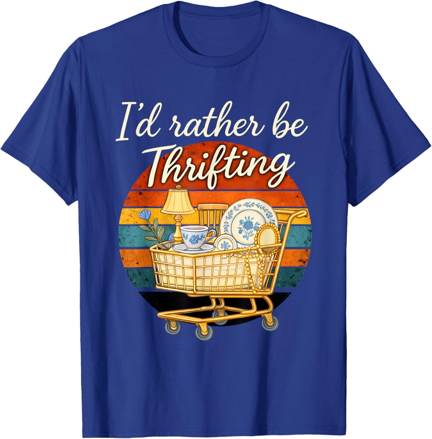 Retro Thrifting Vibes I'd Rather Be Treasure Hunting T-Shirt - T-Shirt | Royal