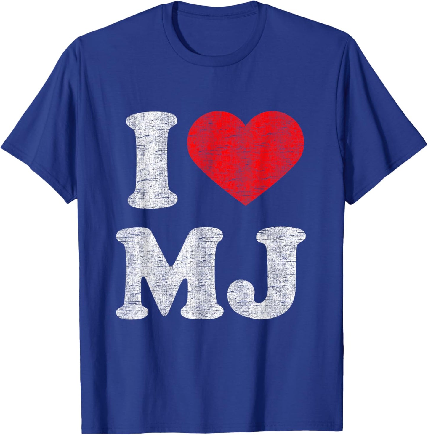 I Love MJ Red Heart Vintage Retro 1980s Men Women 80s Fan T-Shirt - T-Shirt | Royal
