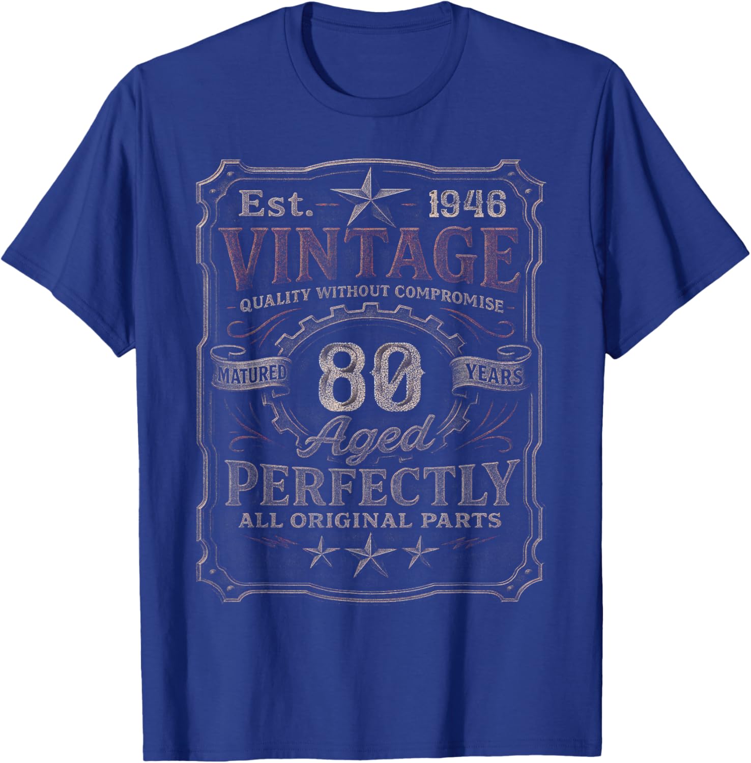 Vintage 1946 Limited Edition Shirt 80 Year Old 80th Birthday T-Shirt - T-Shirt | Royal