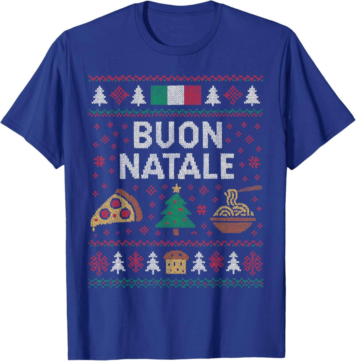 Italian Christmas Pizza Spaghetti Panettone Funny Italy T-Shirt - T-Shirt | Royal