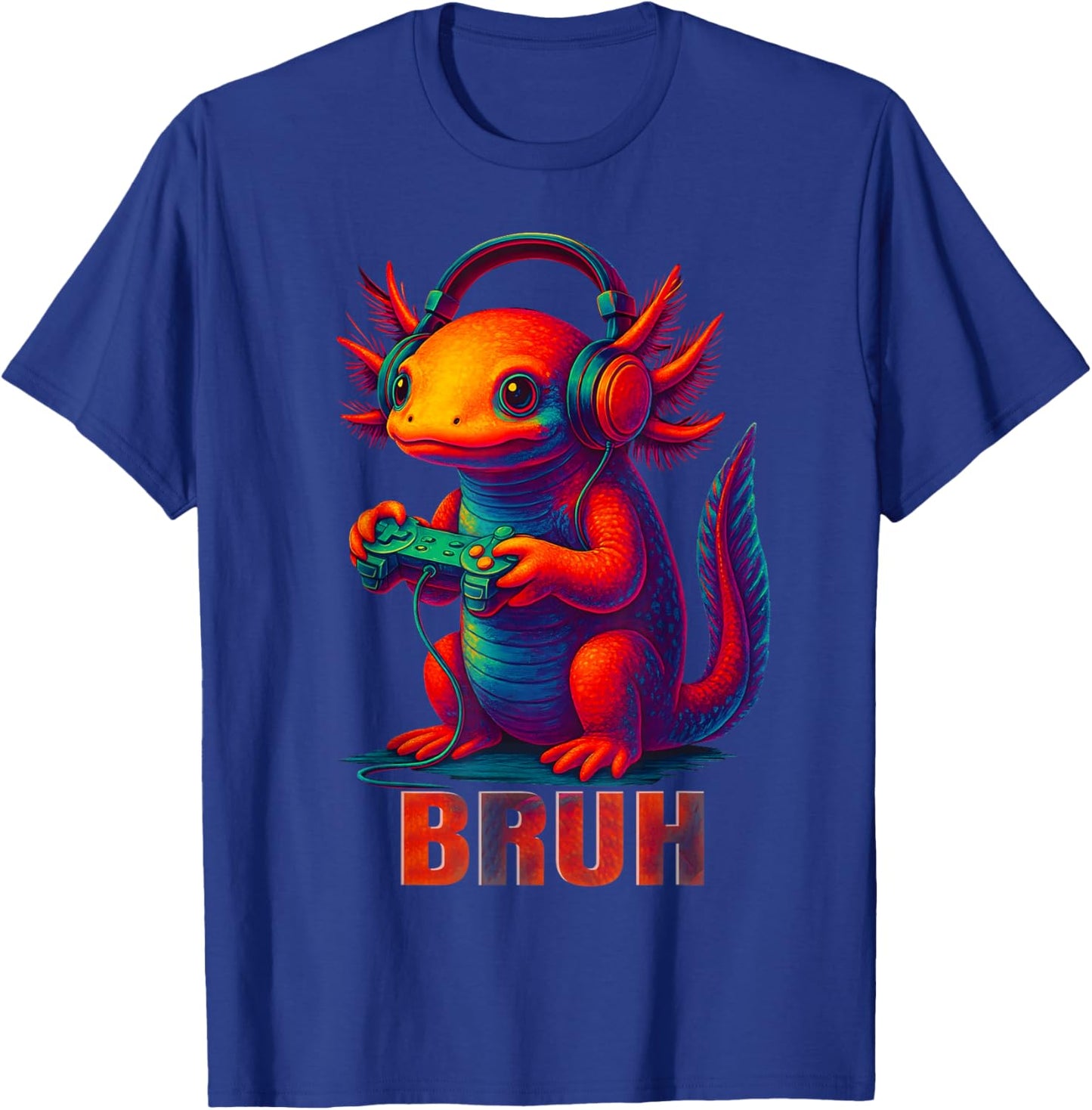 Bruh Funny Axolotl Gaming Game Men Boy Kid Outfit T-Shirt - T-Shirt | Royal