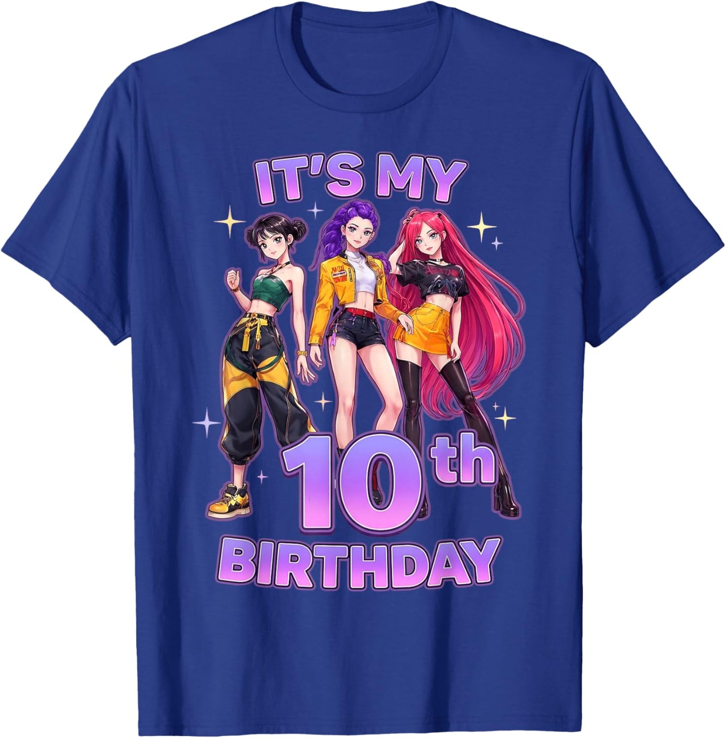 10 Years Old Birthday K pop Kids 10th Bday Girls K-pop T-Shirt - T-Shirt | Royal