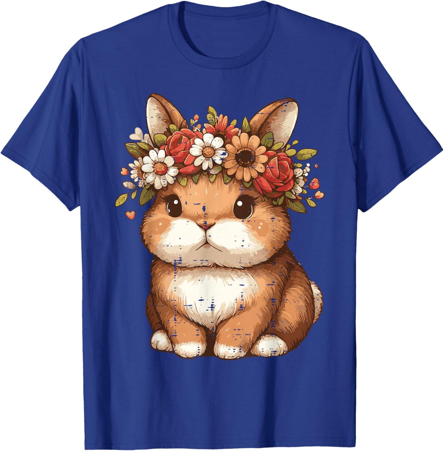 Easter Bunny Flower Crown Rabbit Spring Girls Kids Women T-Shirt - T-Shirt | Royal