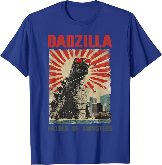 Vintage Dadzilla Men Dad Fathers Day T-Shirt - T-Shirt | Royal