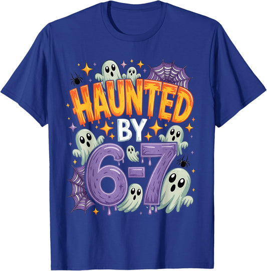 Haunted by 67 – Funny Ghost and Pumpkin Halloween Costume T-Shirt - T-Shirt | Royal