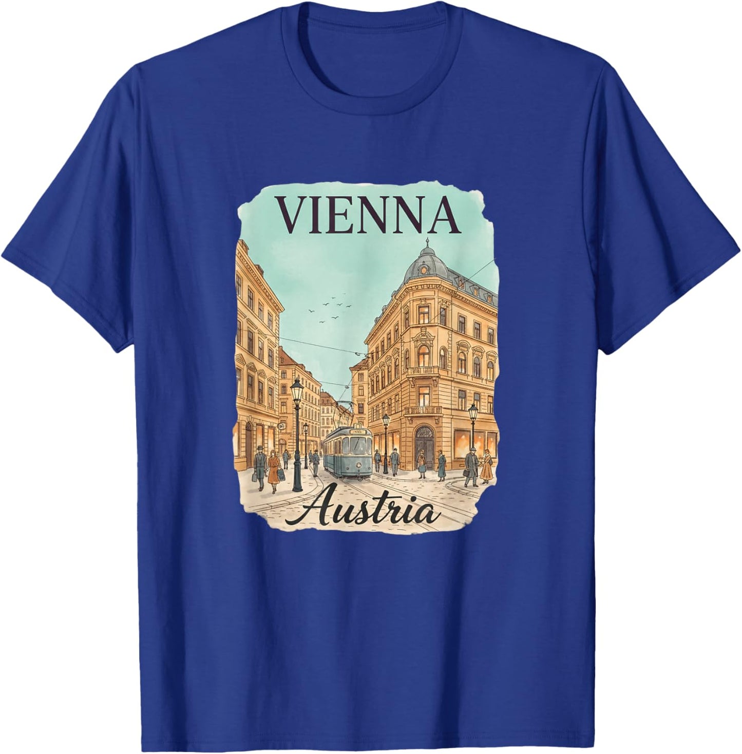 Vienna Austria Vintage Street Scene Travel Souvenir for Kids T-Shirt - T-Shirt | Royal