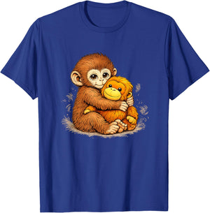 Punch Monkey Meme Cute Baby Plush Toy Sign of Mother Love T-Shirt - T-Shirt | Royal