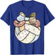 Cute Patchwork Volleyball Ball Player Sports Fan Girls Women T-Shirt - T-Shirt | Royal