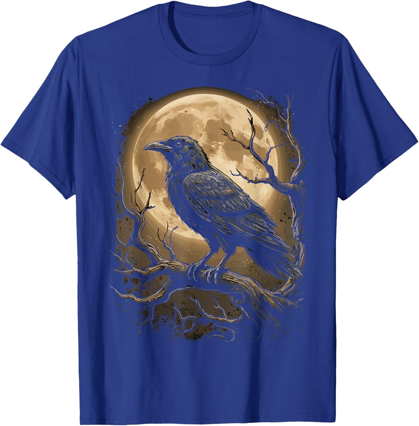 Gothic Black Crow Raven Moon Dark Forest Bird T-Shirt - T-Shirt | Royal