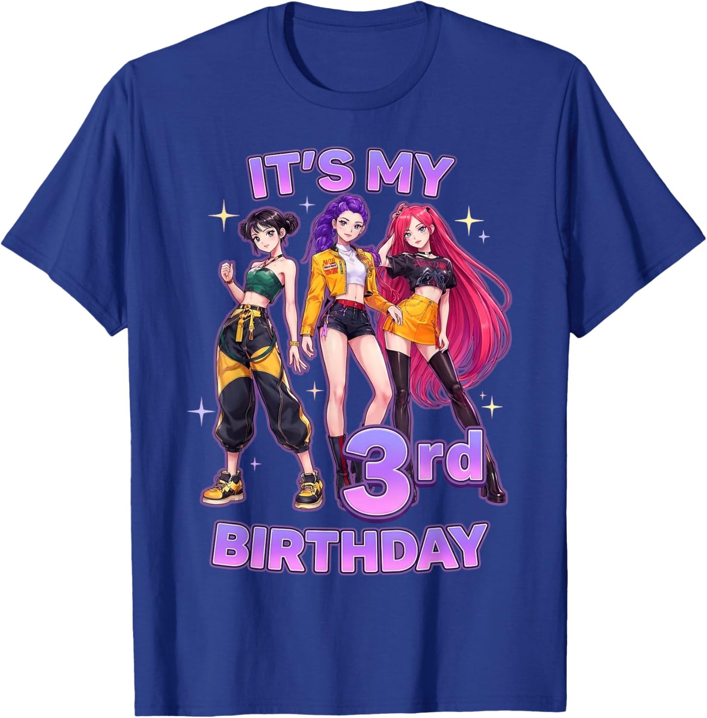 3 Years Old Birthday K pop Kids 3rd Bday Girls K-pop T-Shirt - T-Shirt | Royal