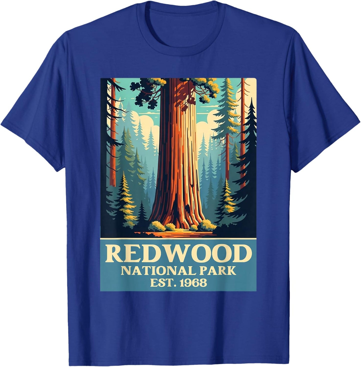 Redwood National Park Vintage Camping Hiking Men Women Kids T-Shirt - T-Shirt | Royal