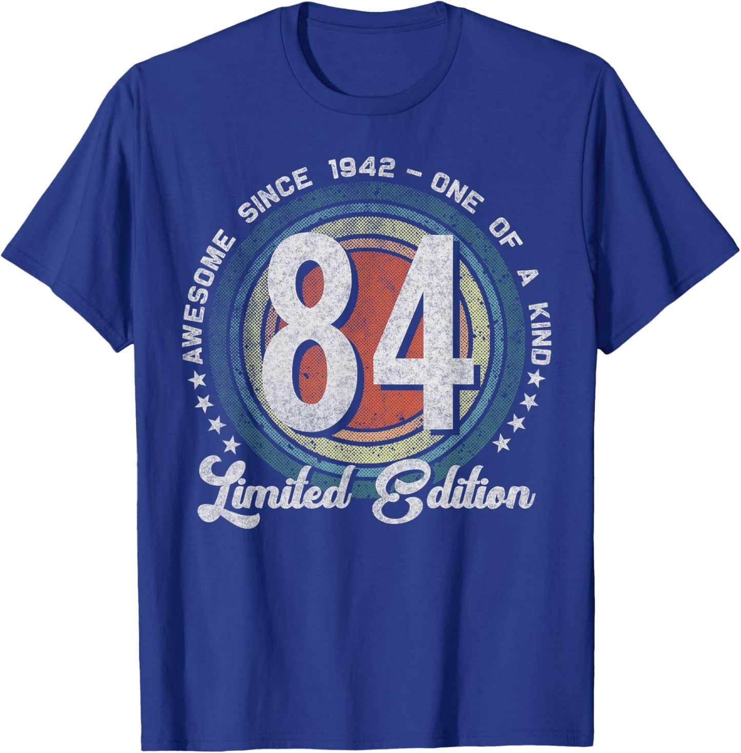 84 Year Old Gifts Vintage 1942 Limited Edition 84th Birthday T-Shirt - T-Shirt | Royal