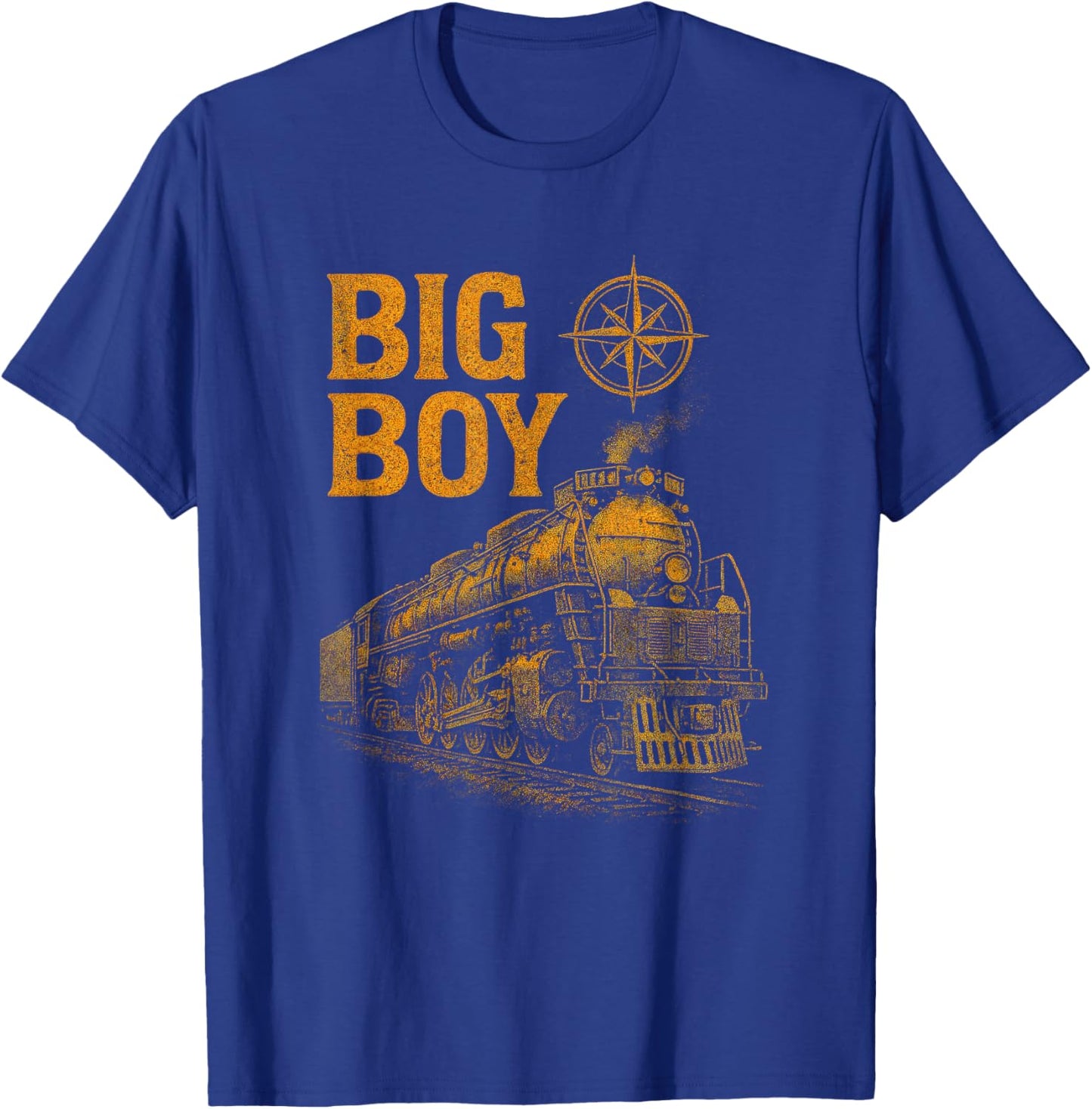 Big BOY - Vintage Steam Locomotive Design T-Shirt - T-Shirt | Royal