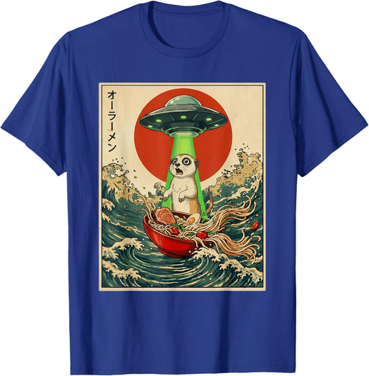 Meerkat Ramen UFO Funny Japanese Anime Men Women Kids T-Shirt - T-Shirt | Royal