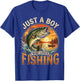 Just A Boy Who Loves Fishing Funny Fishing Bass Angler T-Shirt - T-Shirt | Royal