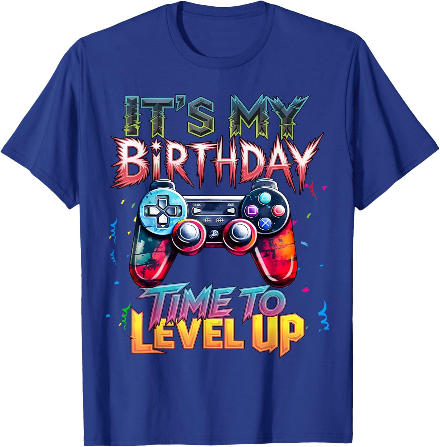 It's My Birthday Time to Level Up Video Game Gaming Men Boys T-Shirt - T-Shirt | Royal