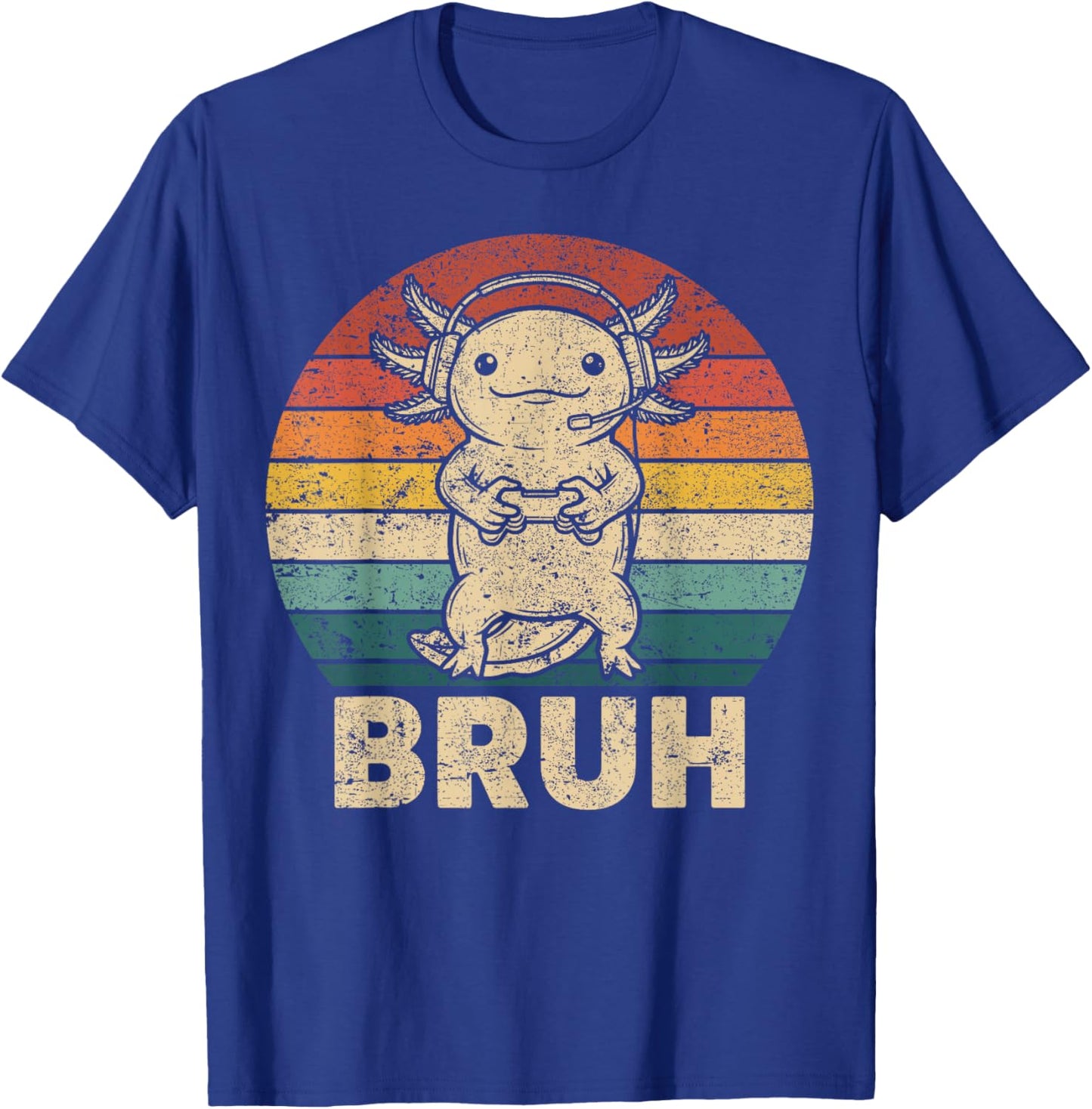 Gamer Axolotl Bruh Graphic for Boys Girls Men Women T-Shirt - T-Shirt | Royal
