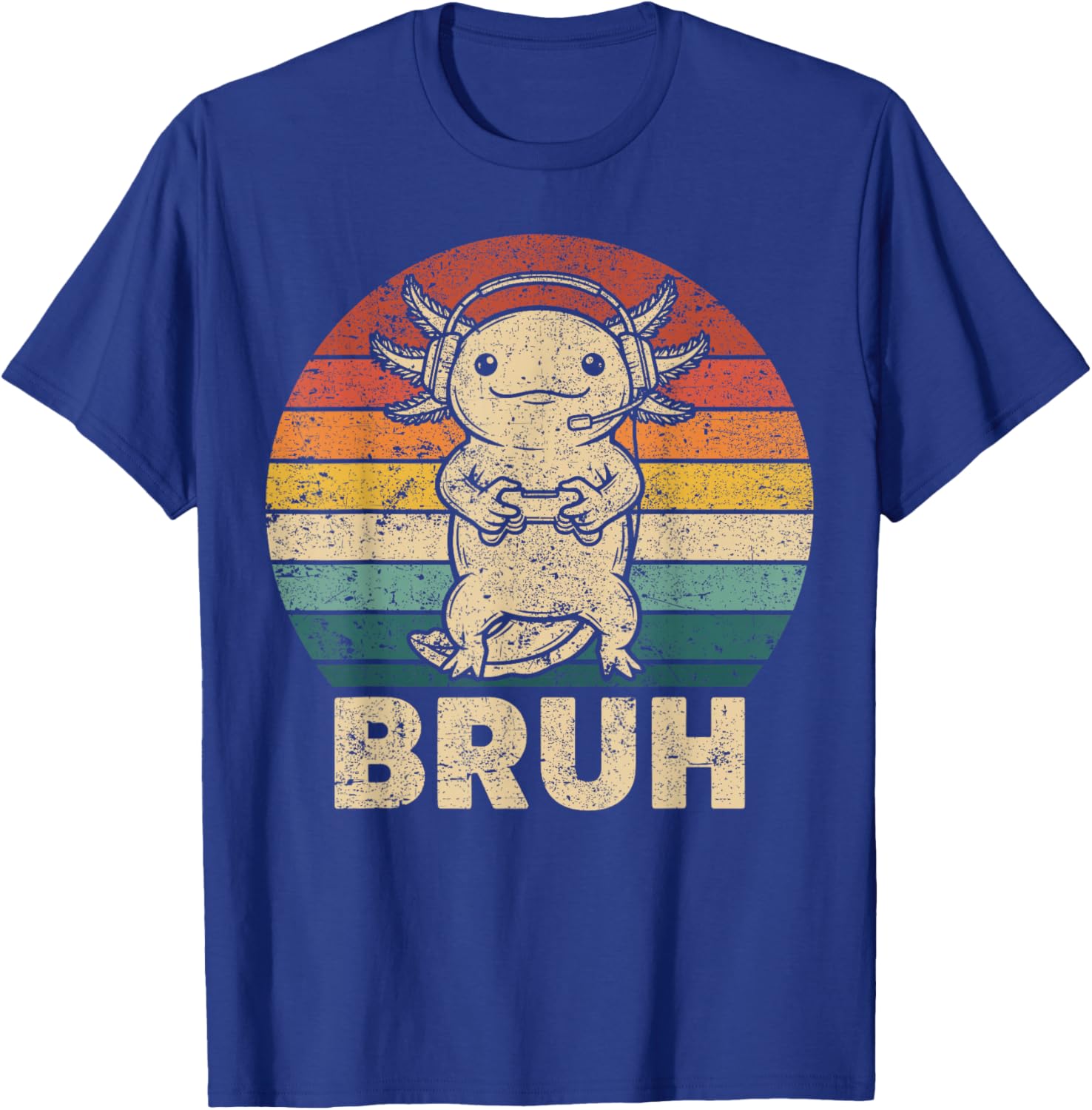 Gamer Axolotl Bruh Graphic for Boys Girls Men Women T-Shirt - T-Shirt | Royal
