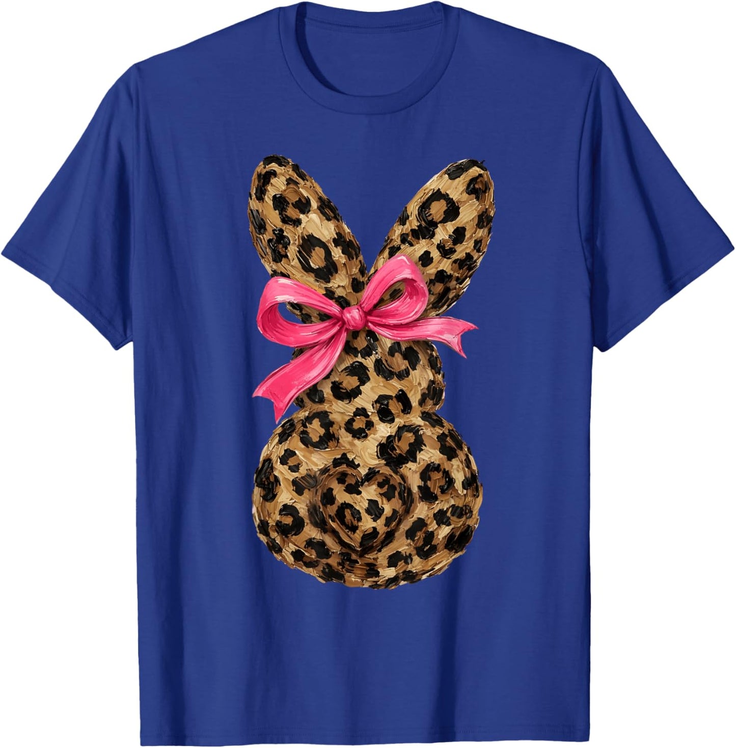 Funny Bunny Coquette Bow Rabbit Leopard Easter T-Shirt - T-Shirt | Royal