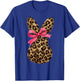 Funny Bunny Coquette Bow Rabbit Leopard Easter T-Shirt - T-Shirt | Royal