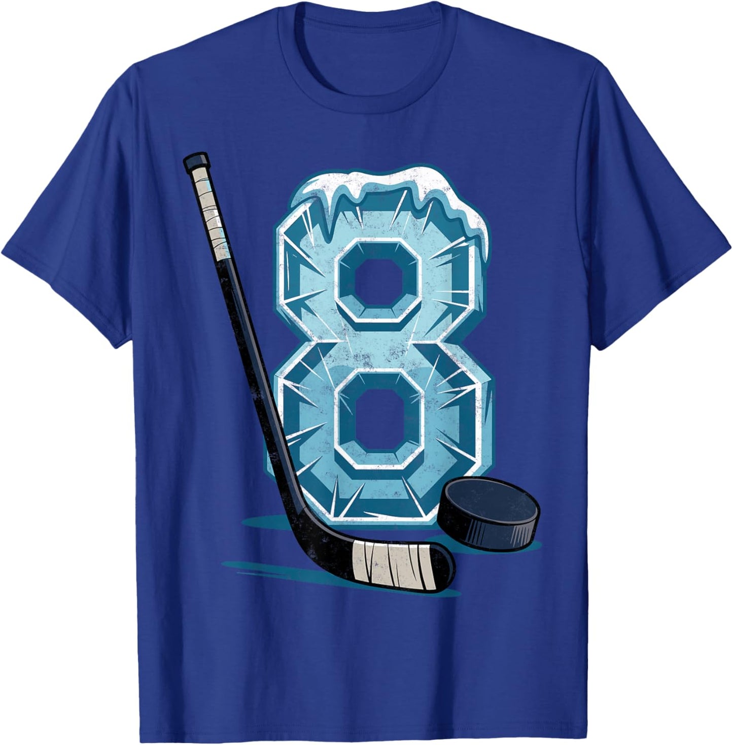 Ice Hockey 8 Years Birthday Boy 8th Bday Kids Hockey Party T-Shirt - T-Shirt | Royal