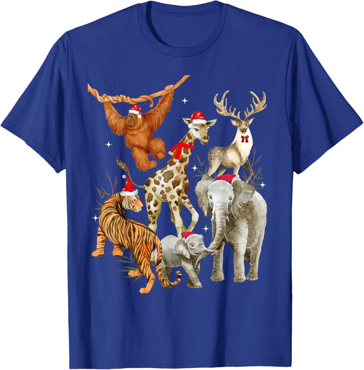 Christmas Men Women Kids Wildlife Zoo Day Beautiful Animals T-Shirt - T-Shirt | Royal