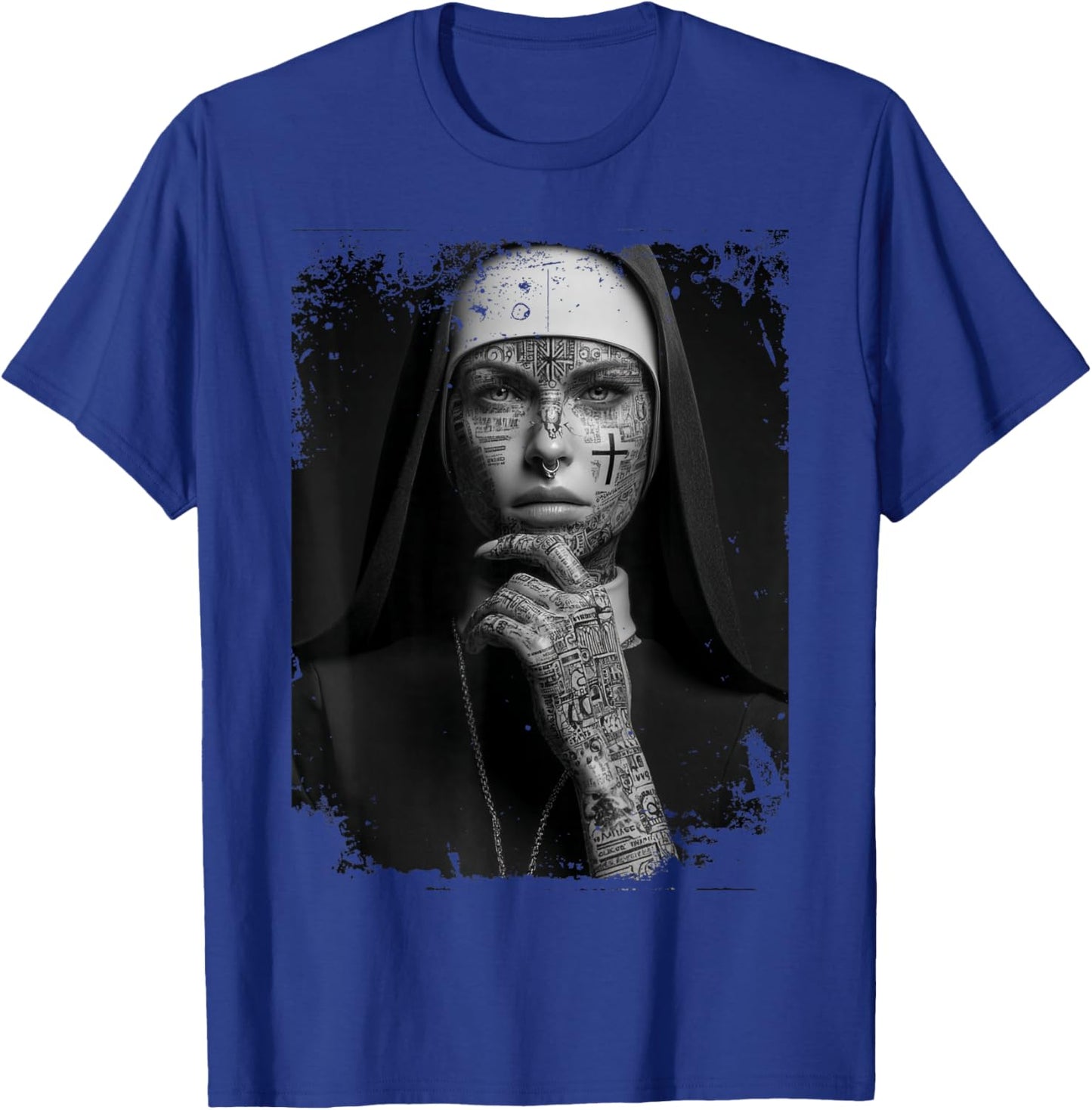 Gothic Nun Tattoos Occult Horror T-Shirt - T-Shirt | Royal