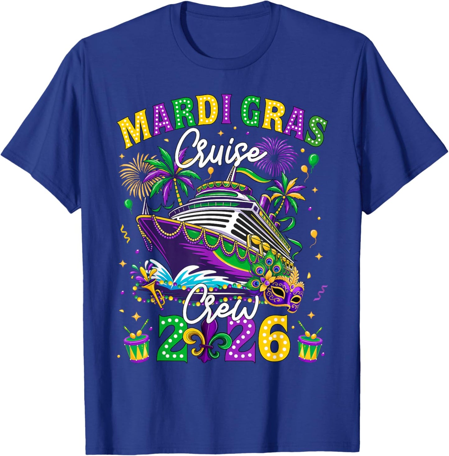 Mardi Gras Cruise Crew 2026 Trip New Orleans Family Matching T-Shirt - T-Shirt | Royal