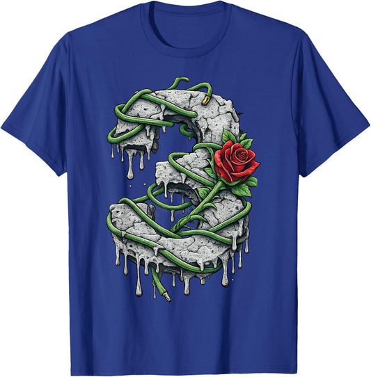 Concrete Rose Fir Green Red Cement Grey Graphic Match T-Shirt - T-Shirt | Royal