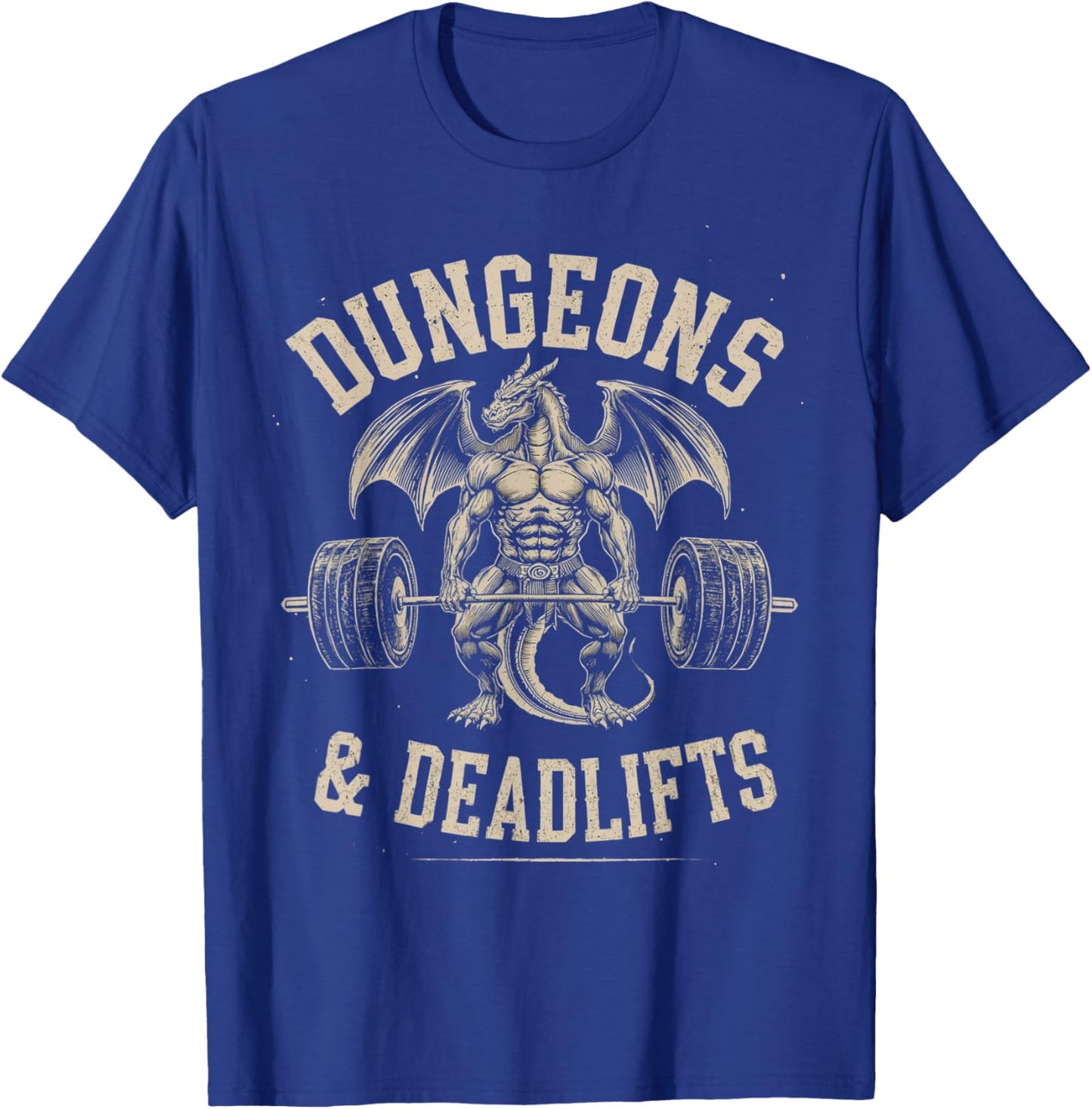 Dungeons and Deadlifts Gym Workout Fantasy T-Shirt - T-Shirt | Royal