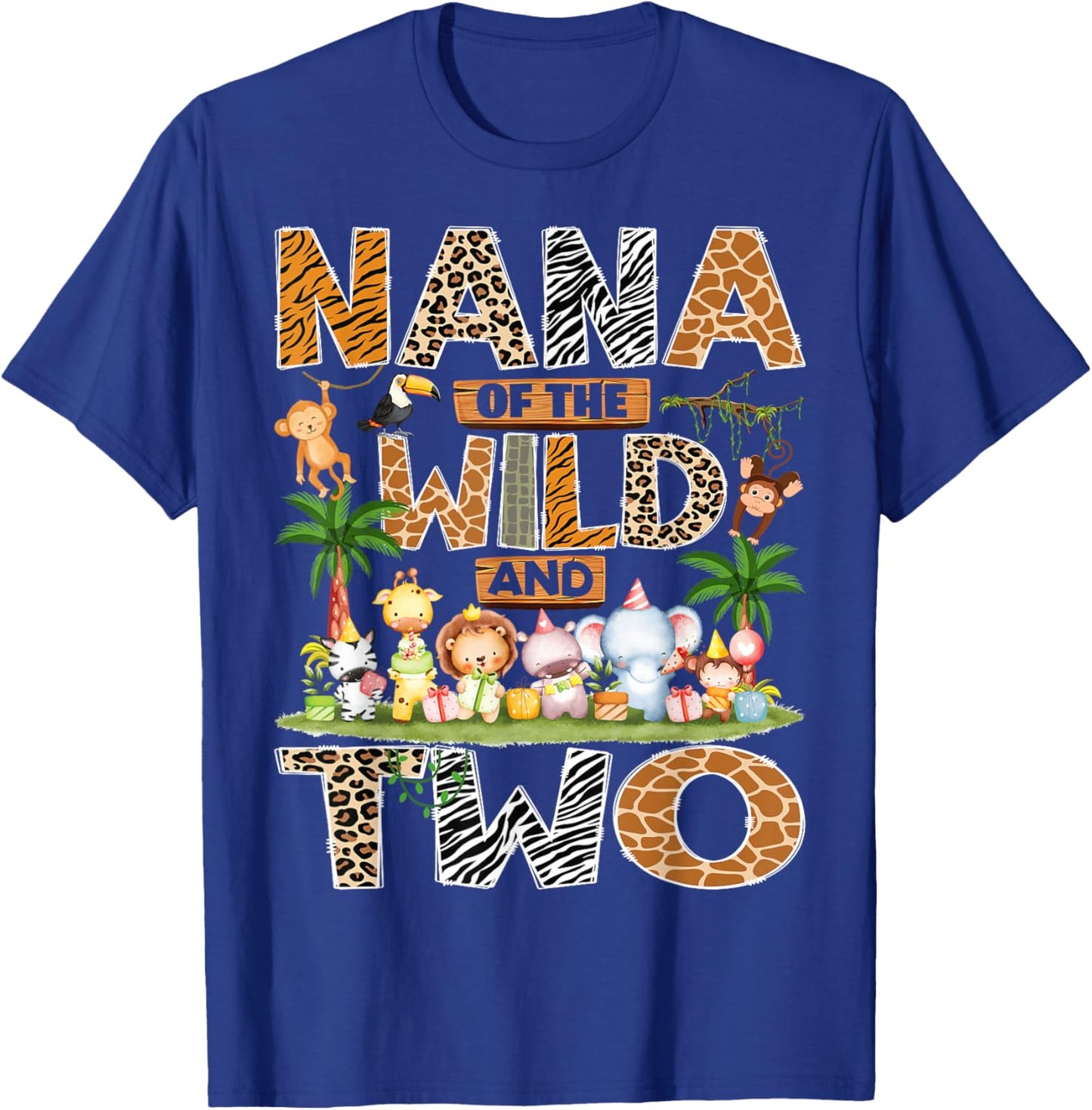Nana of The Wild & Two 2nd Birthday Boy Safari Jungle T-Shirt - T-Shirt | Royal