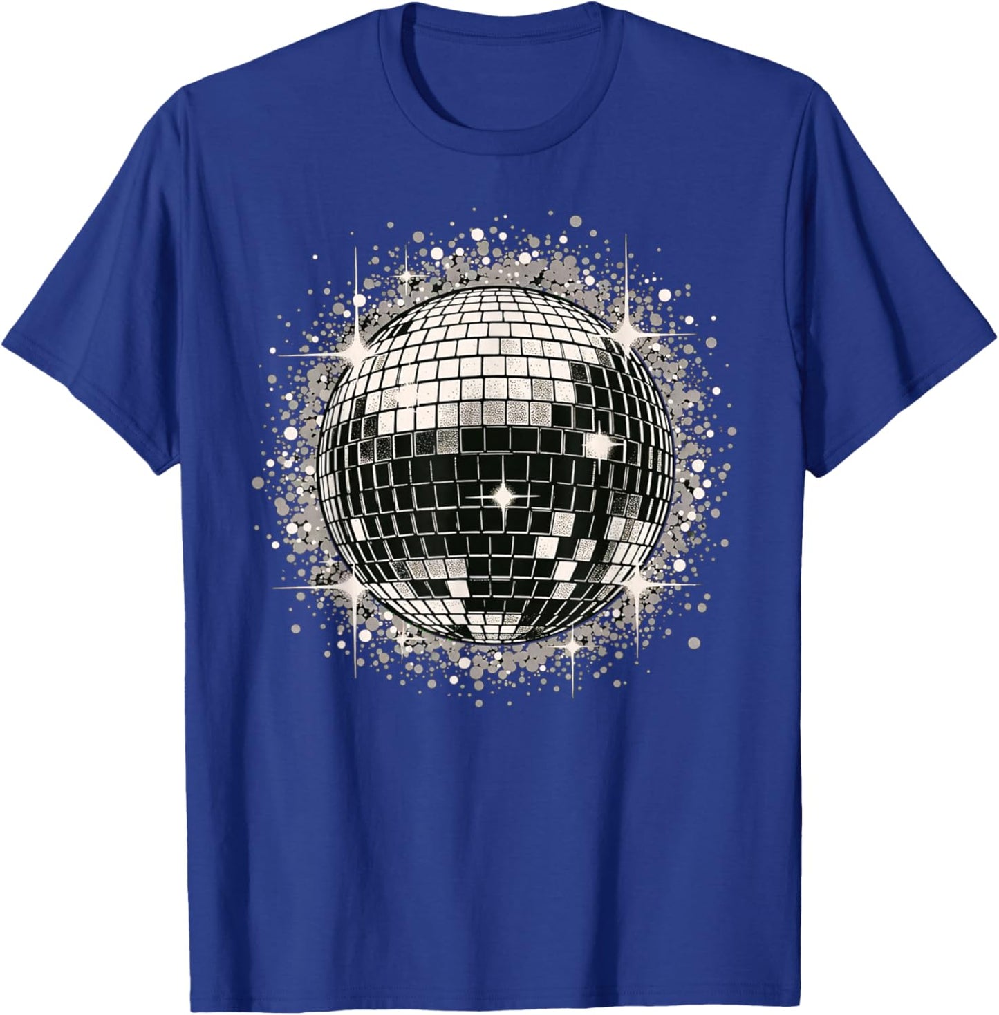 Black & White Disco Ball Retro Party T-Shirt - T-Shirt | Royal