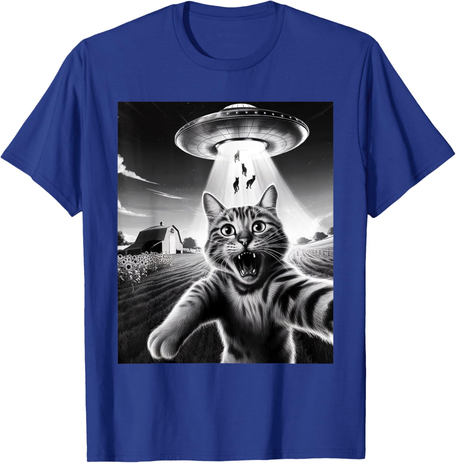 Cat UFO Aliens Sarcastic Humor Sayings Sarcasm Quotes T-Shirt - T-Shirt | Royal