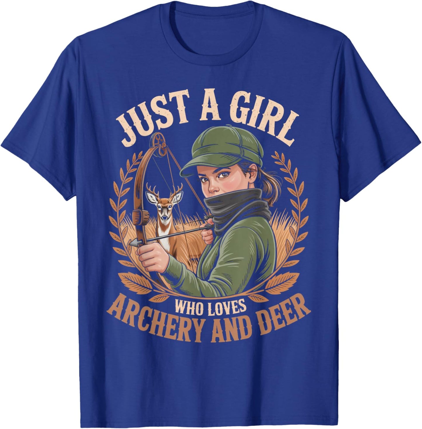Archery and Deer Compound Bowhunter Bow Hunting Girl Archery T-Shirt - T-Shirt | Royal