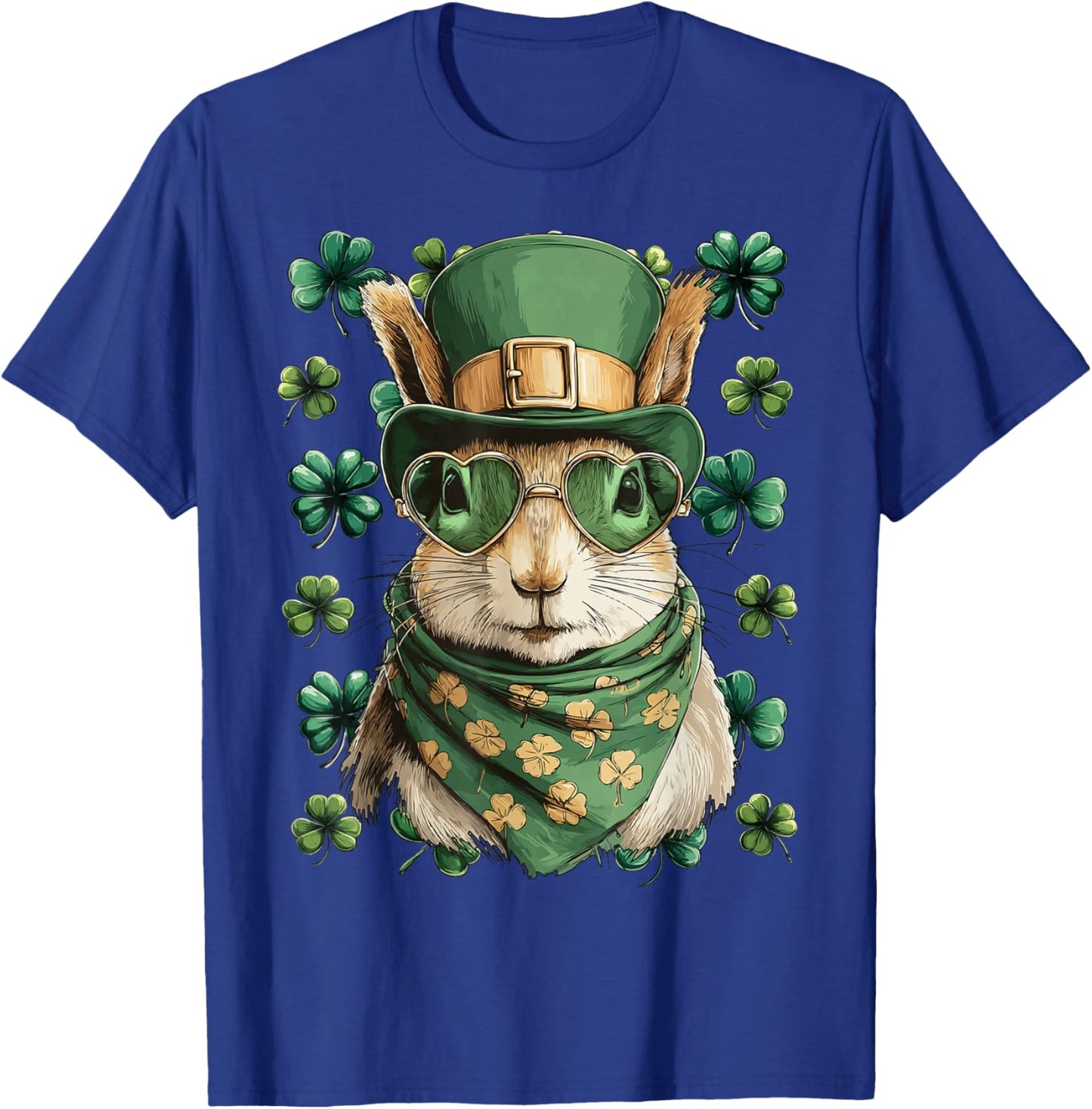 Irish Squirrel with Sunglasses Shamrocks St Patricks Day T-Shirt - T-Shirt | Royal