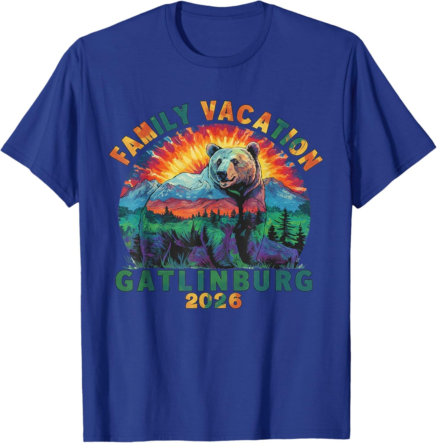 Bear Souvenir Family Vacation Tennessee Gatlinburg 2026 T-Shirt - T-Shirt | Royal